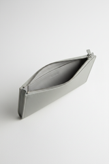 Elite Office Carry Pochette in Polar Mist Grey Matte Palmellato Leather – Interior View