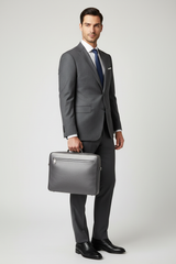 Executive Slim Briefcase in Slate Pewter Grey – Professional Model