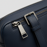 Modern Laptop Messenger Bag in Deep Marine Indigo – Leather & Hardware Detail