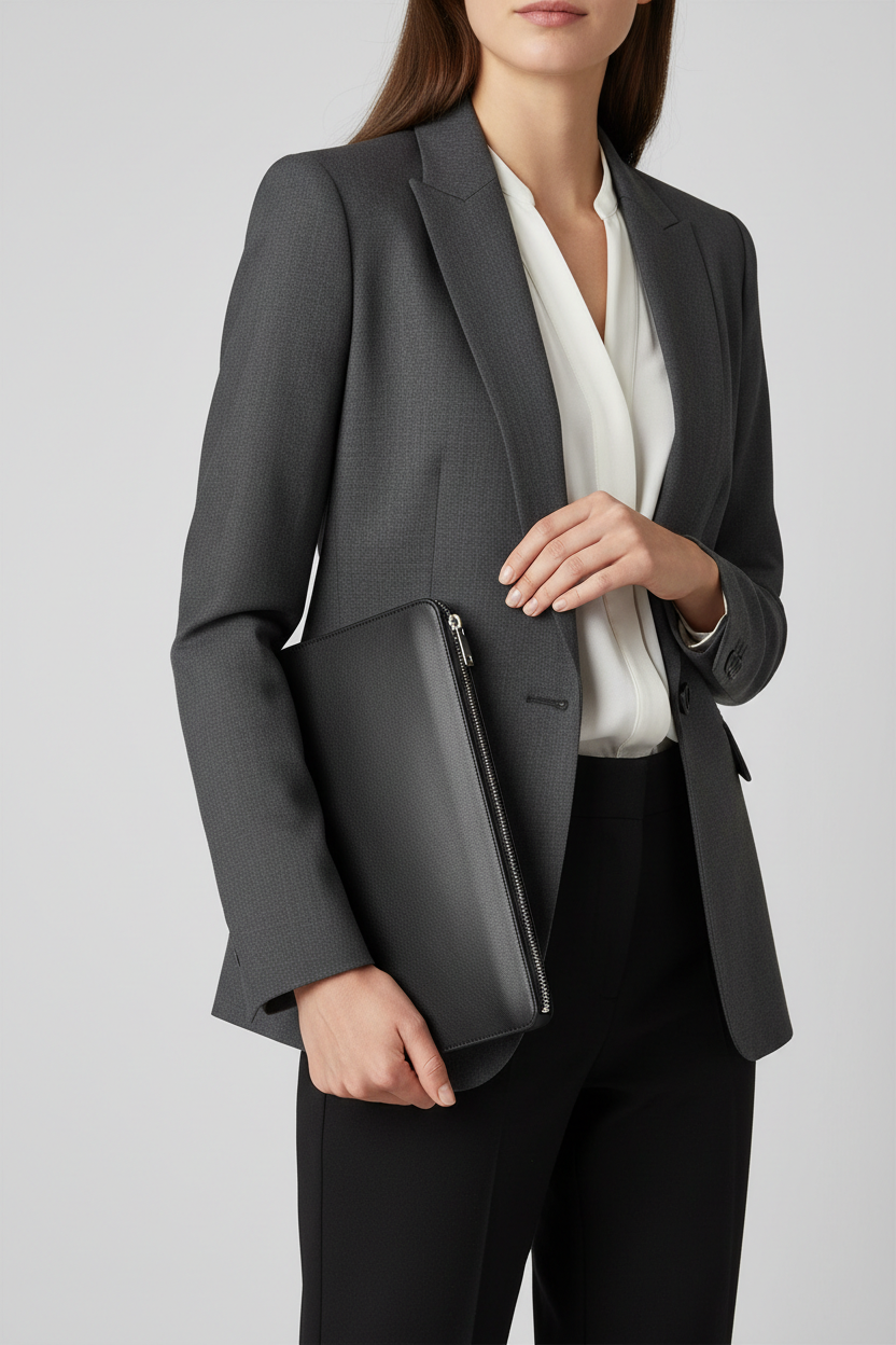 Elite Office Carry Pochette in Jetstone Black Refined Office Leather – Professional Model