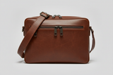 Modern Laptop Messenger Bag in Cocoa Walnut Brown – Front View