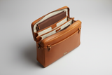 Executive Slim Briefcase in Stone Oak Tan – Interior View