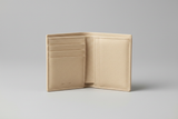 Executive Mini Porte-Cartes in Cream Drift Sand, open interior with card slots