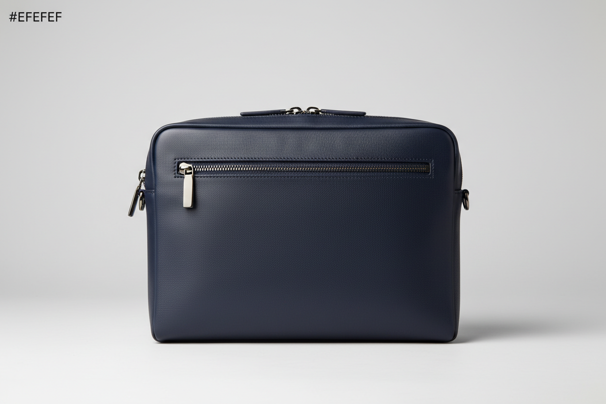 Executive Slim Briefcase in Navy Executive Blue – Front View