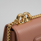 Chain Strap Mini Bag in Dust Rosewood Clay – Chain & Hardware Detail