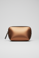 Minimal Luxe Pouch in Bronze and Black, front portrait view