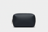 Modern Travel Pouch in Navy and Silver, front view