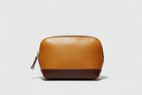 Signature Utility Pouch in Gold and Brown, front view