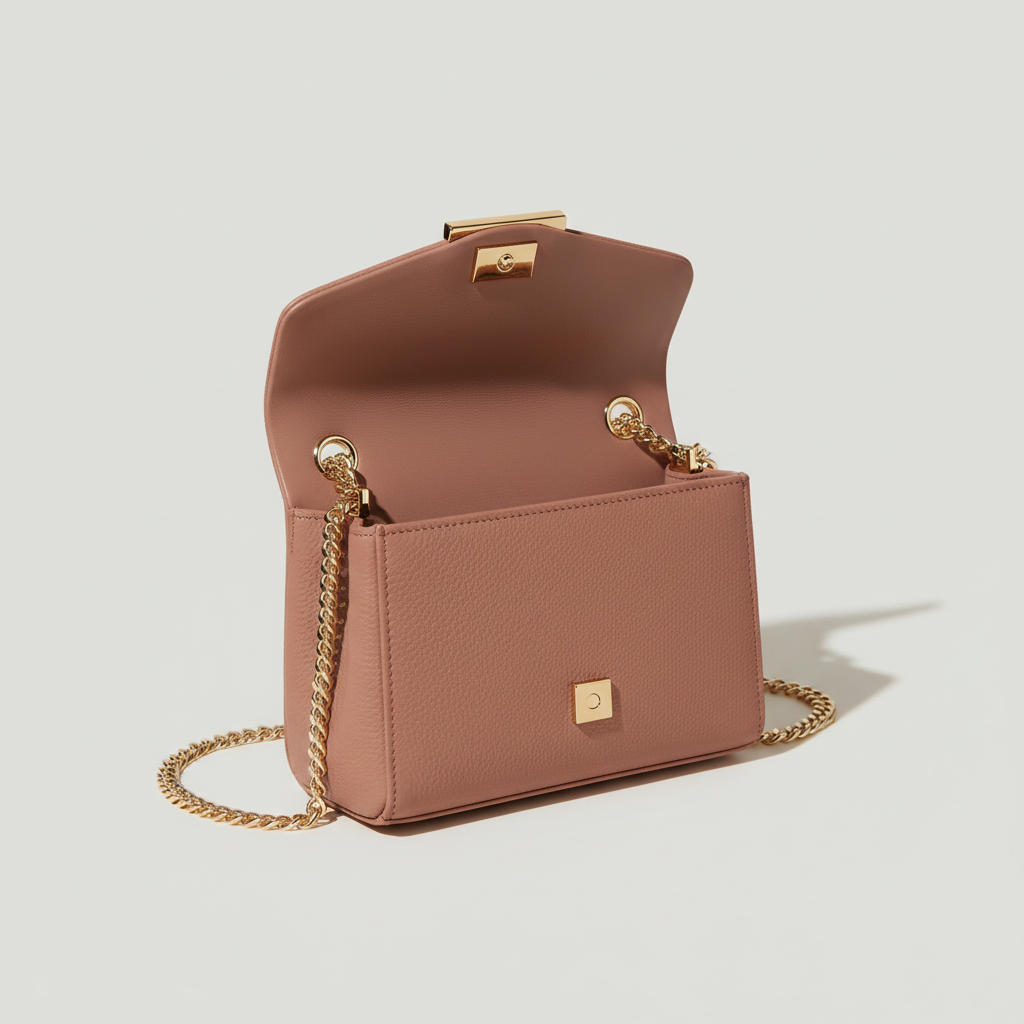Chain Strap Mini Bag in Dust Rosewood Clay – Interior View