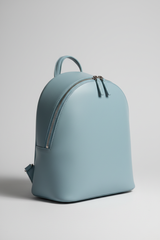Urban Luxe Women's Backpack in Ocean Pearl Blue Smooth Italian Leather – Side Angle