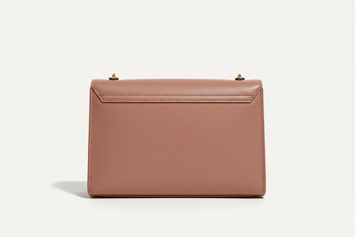 Classic City Shoulder Bag in Dusty Rose, back view