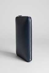 Metropolitan Slim iPad Bag in Baltic Ocean Blue Structured Luxe Leather – Angled View