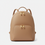 Premium Leather Women's Backpack - Dune Silk Beige Front View