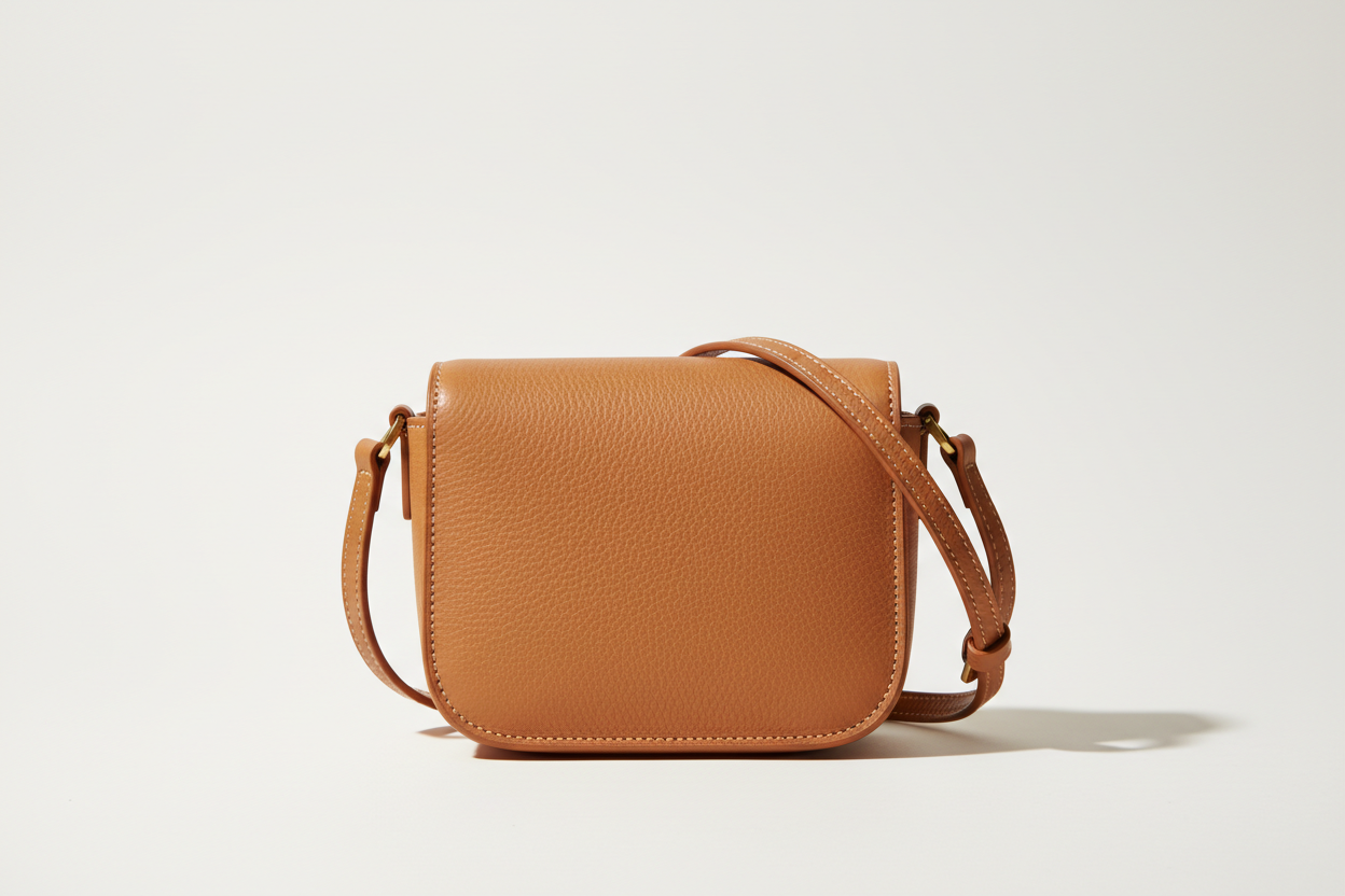 Everyday Mini Crossbody in Warm Almond, front view