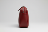 Premium Leather Utility Pouch in Red, side angle view