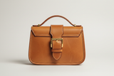 Vintage Mini Flap Bag in Antique Tan, back view