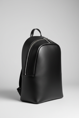 Contemporary City Backpack in Obsidian Pearl Black, side angle view