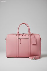 Urban Voyage Weekender in Pink Structured Executive Leather — front view