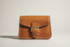 Vintage Mini Flap Bag in Antique Tan, front view
