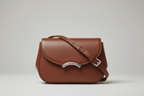 Soft Curve Shoulder Bag in Chocolate Brown, front view
