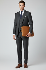 Executive Slim Briefcase in Stone Oak Tan – Professional Model