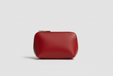 Premium Leather Utility Pouch in Red, front view