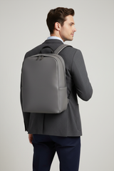 Metropolitan Business Backpack in Granite Mist Grey Refined Matte Leather – Professional Model