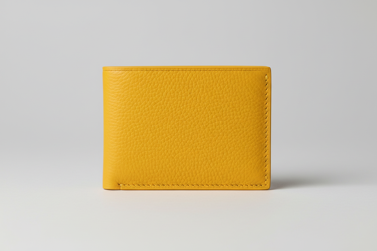Minimal Card Wallet in Yellow, front view