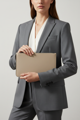 Executive iPad Pochette in Stone Ridge Beige Refined Crossgrain Leather – Professional Model