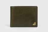 Executive Mini Porte-Cartes in Mosswood Terrain Olive, front view