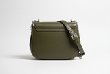 Soft Curve Shoulder Bag in Olive Green, back view