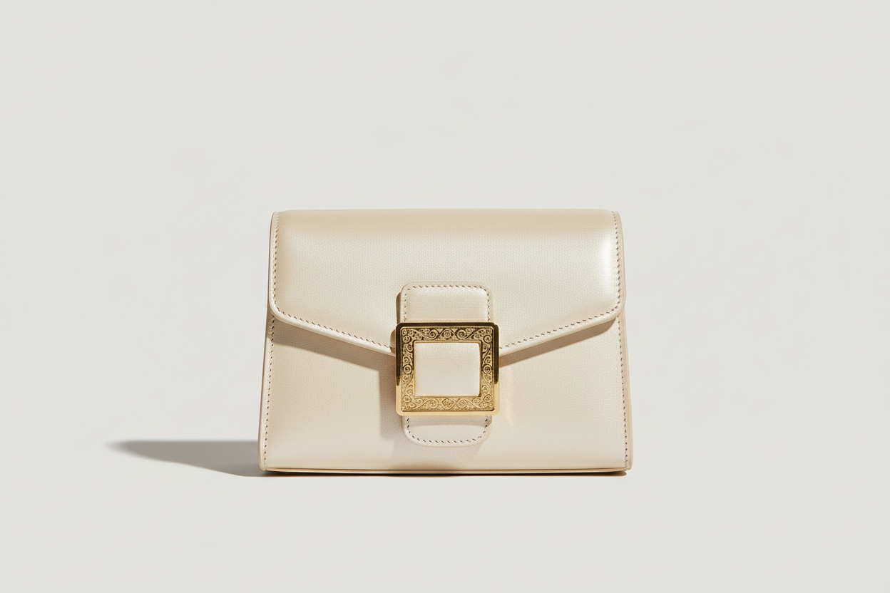 Vintage Mini Flap Bag in Cream Pearl, front view