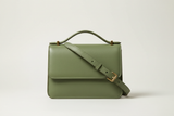 Minimal Luxe Shoulder Bag in Sage Green, front view