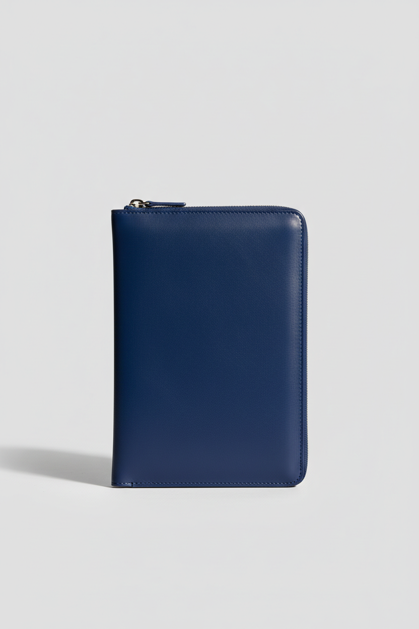 Elite Leather Document Holder in Royal Office Blue Signature Italian Leather – Front View