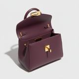 Sculpted Mini Designer Bag in Royal Mulberry Plum – Interior View