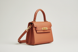 Luxury Mini Shoulder Bag in Soft Terracotta, side angle view