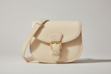 Soft Vintage Shoulder Bag in Cream Ivory, front view