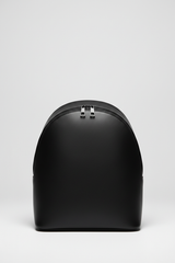 Elegant Everyday Women's Backpack in Velvet Shadow Black Matte Executive Leather – Front View