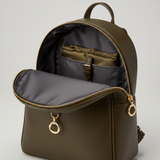 Premium Leather Women's Backpack - Timber Leaf Olive Interior
