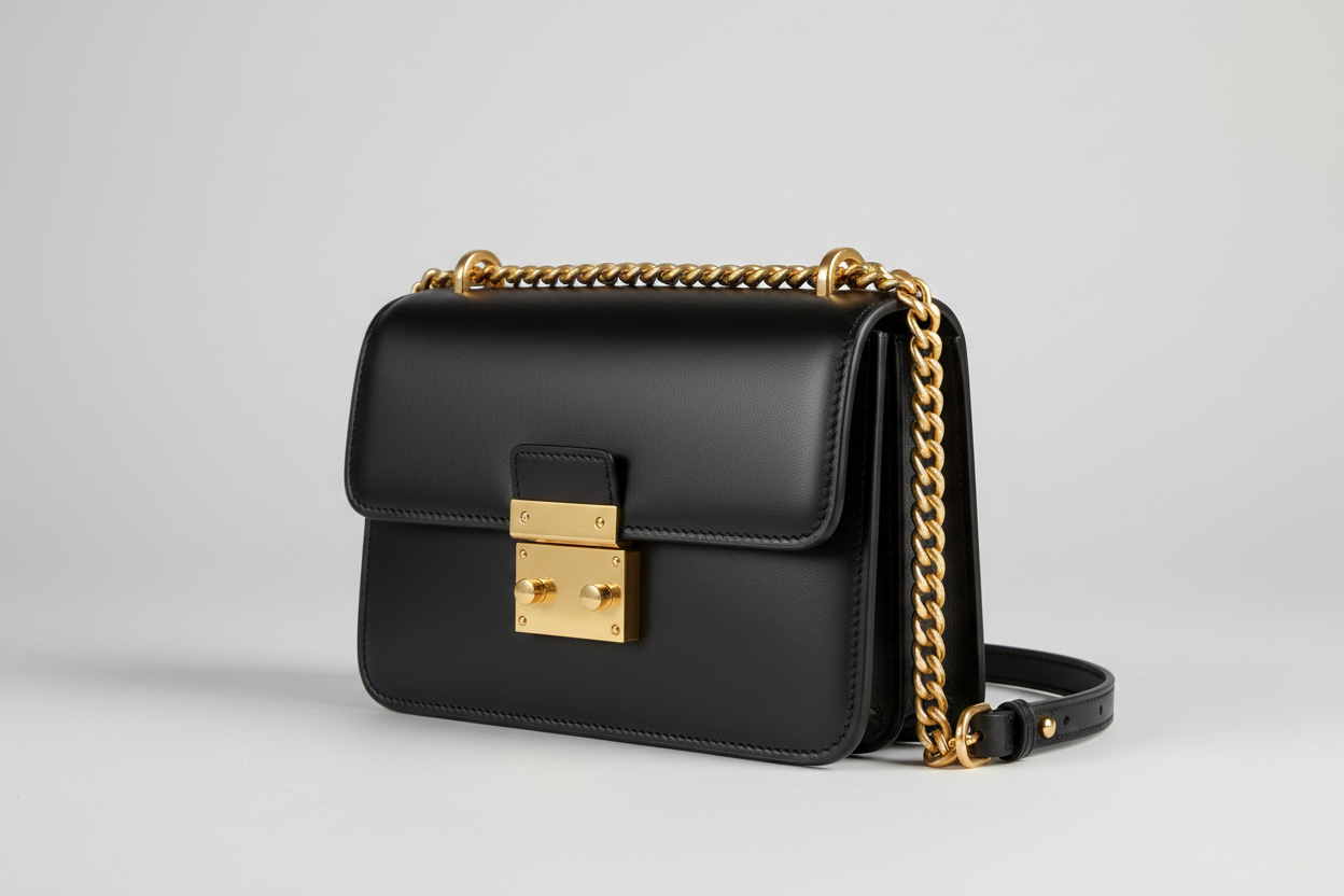 Classic City Shoulder Bag in Matte Black, side angle view