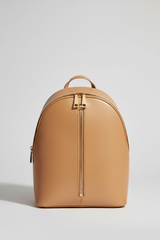 Metropolitan Fashion Backpack in Desert Sand Glow Premium Smooth Leather – Front View