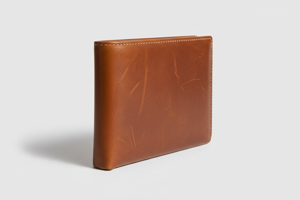 Luxury Long Wallet in Bronze, side angle view