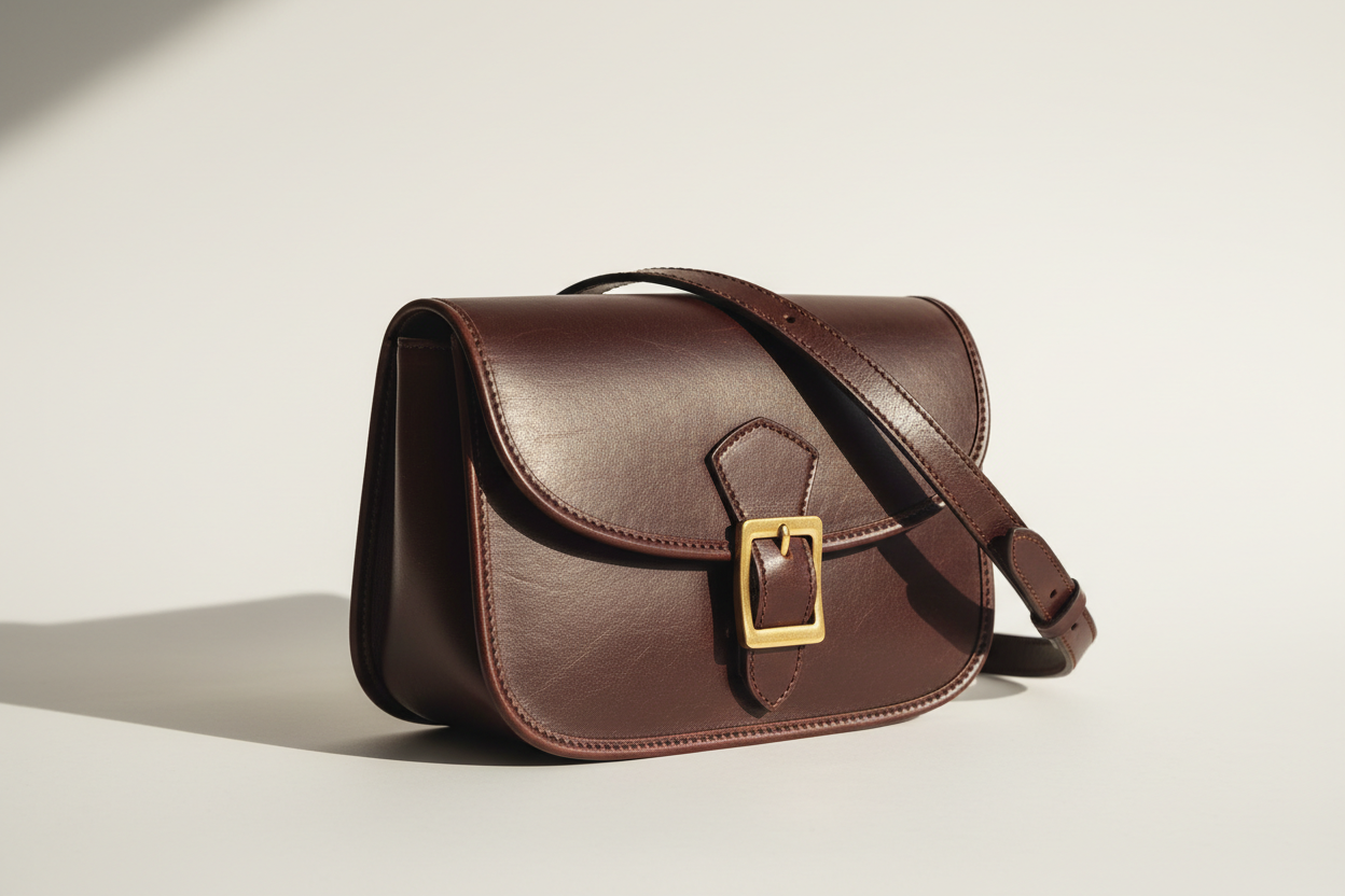 Soft Vintage Shoulder Bag in Espresso Brown, side angle view