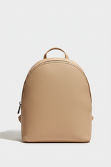 Urban Luxe Women's Backpack in Vanilla Stone Beige Premium Pebbled Leather – Front View
