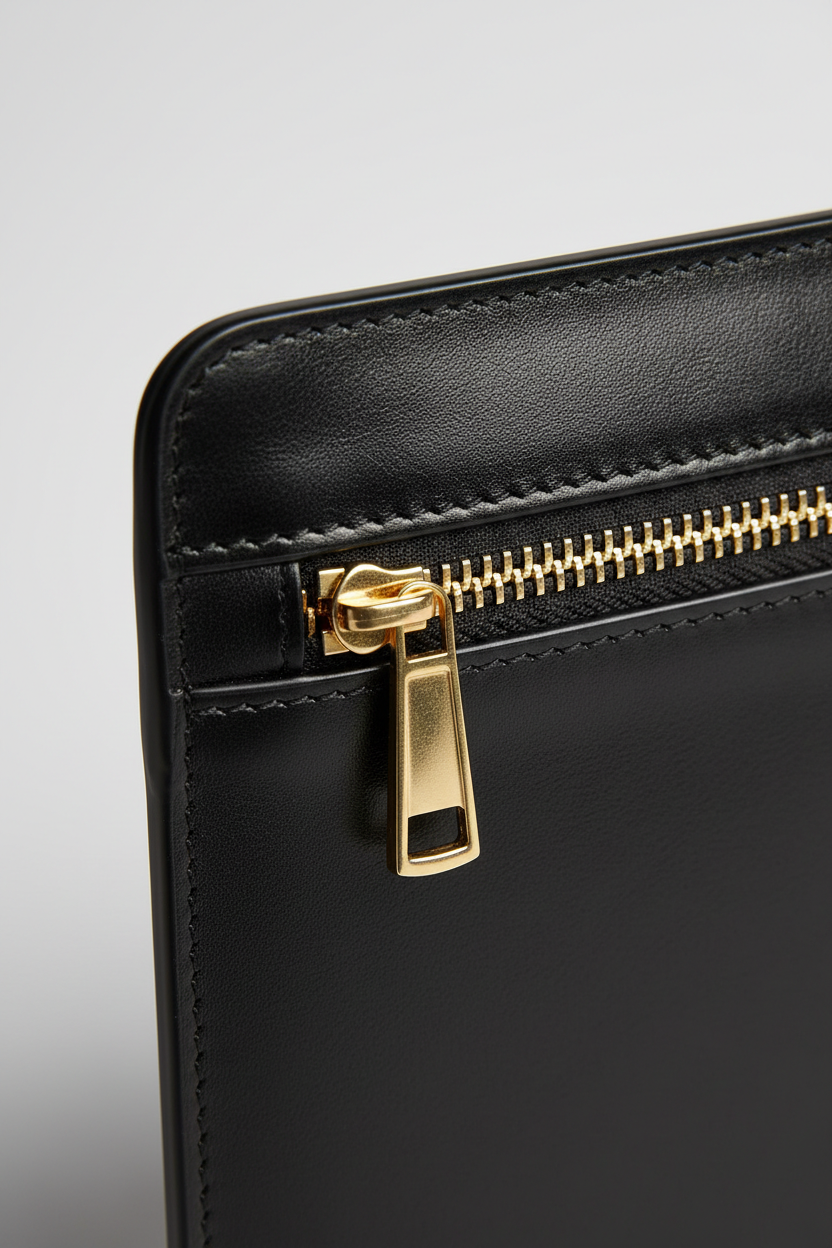 Elite Leather Document Holder in Titan Black Refined Smooth Leather – Leather Detail