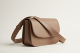 Modern Everyday Shoulder Bag in Soft Taupe, side angle view