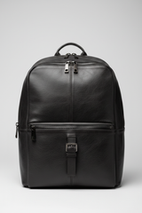 Metropolitan Business Backpack in Dark Alloy Charcoal Rugged Premium Leather – Front View
