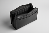 Premium Zip Work Portfolio in Onyx Steel Black Smooth Executive Leather – Interior View