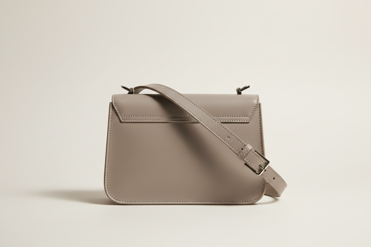Soft Matte Shoulder Bag in Soft Stone, back view