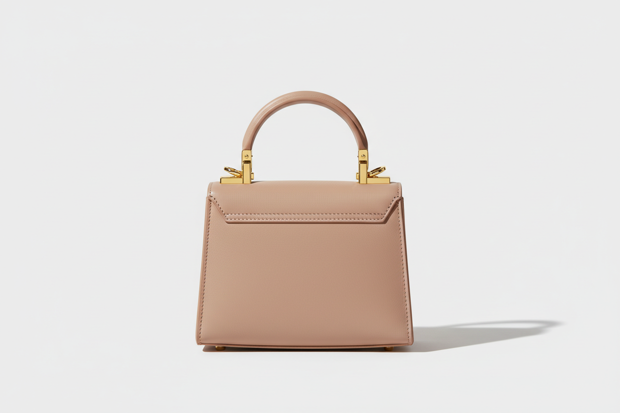 Luxury Mini Shoulder Bag in Rose Beige, back view